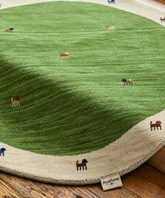 Emerald Reverie Wool Round Rug