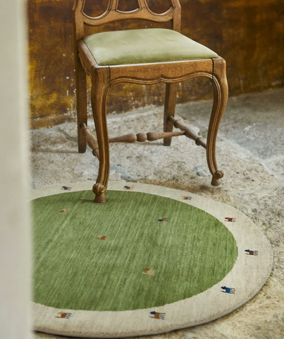 Emerald Reverie Wool Round Rug