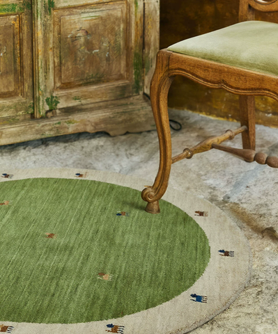 Emerald Reverie Wool Round Rug