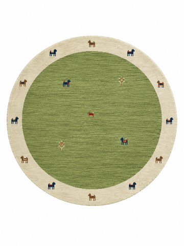 Emerald Reverie Wool Round Rug