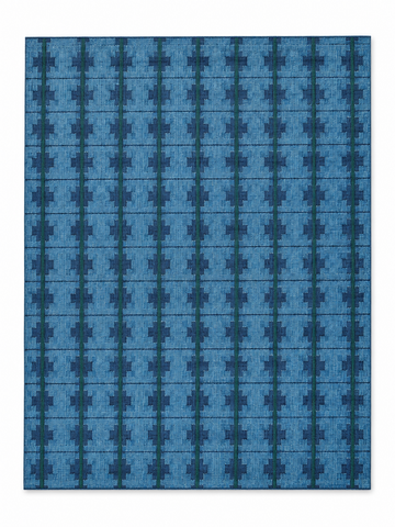 Indigo Checkered Heritage Wool Rug