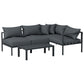 Gardeon 4 Seater Outdoor Sofa Set Aluminium Patio Furniture Setting 4PC Charcoal