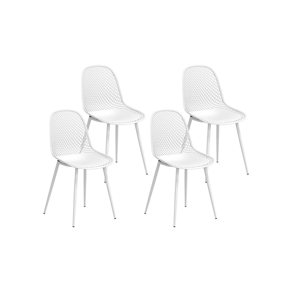 Gardeon 4PC Outdoor Dining Chairs PP Lounge Chair Patio Garden Furniture White