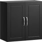 Wall Storage Cabinet Double Doors, Black