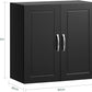 Wall Storage Cabinet Double Doors, Black