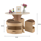 Jooyes Kids Round Wooden Table with Storage Stools Brown - Set Of 5