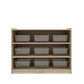 Jooyes Kids 3 Shelf Wooden Bookcase Organiser Storage - H76cm