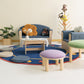 Jooyes Kids 4 Colour Round Velvet Ottoman Set of 4