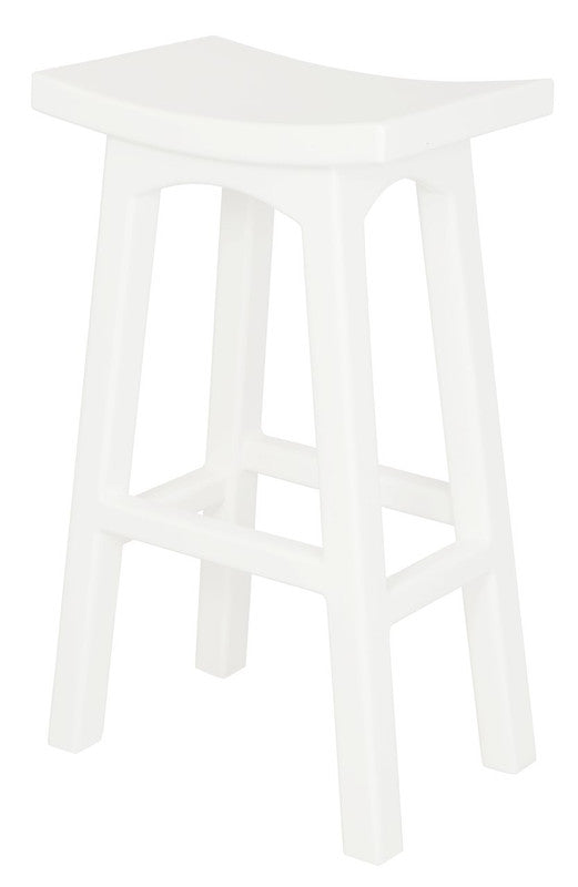 Tokyo Solid Mahogany Timber Barstool (White)