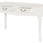 Seine 2 Drawer Carved Sofa Table (White)