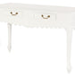 Seine 2 Drawer Carved Sofa Table (White)