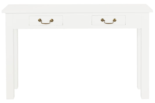 2 Drawer Straight Leg Sofa/Hall Table (White)