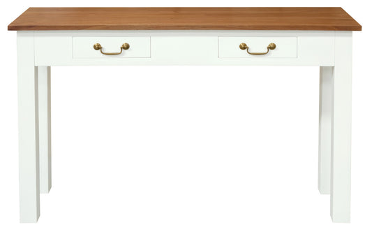 2 Drawer Straight Leg Sofa/Hall Table (White Caramel)