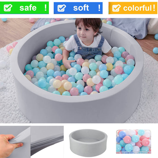 Baby Soft Kids Ocean Ball Play Pit Paddling Foam Pool Child Barrier Toy 90x30cm