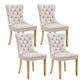 AADEN 4x Velvet Dining Chairs with Golden Metal Legs-Black