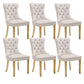 AADEN 6x Velvet Dining Chairs with Golden Metal Legs-Black