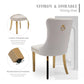 AADEN 6x Velvet Dining Chairs with Golden Metal Legs-Black