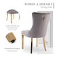 AADEN 8x Velvet Dining Chairs with Golden Metal Legs-Black