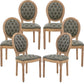 AADEN 6x Velvet Faux Leather Dining Chairs with Solid Wood Legs-Pine Green