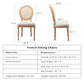 AADEN 2x Rattan Dining Chairs with Solid Wood Legs- Beige