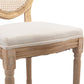 AADEN 2x Rattan Dining Chairs with Solid Wood Legs- Beige