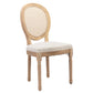 AADEN 2x Rattan Dining Chairs with Solid Wood Legs- Beige