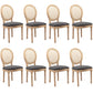 AADEN 8x Rattan Dining Chairs with Solid Wood Legs- Grey