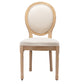 AADEN 4x Linen Dining Chairs with Solid Wood Legs- Beige