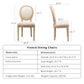 AADEN 8x Linen Dining Chairs with Solid Wood Legs- Beige