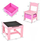 EKKIO 3PCS Kids Table and Chairs Set with Black Chalkboard (Pink) EK-KTCS-101-RHH