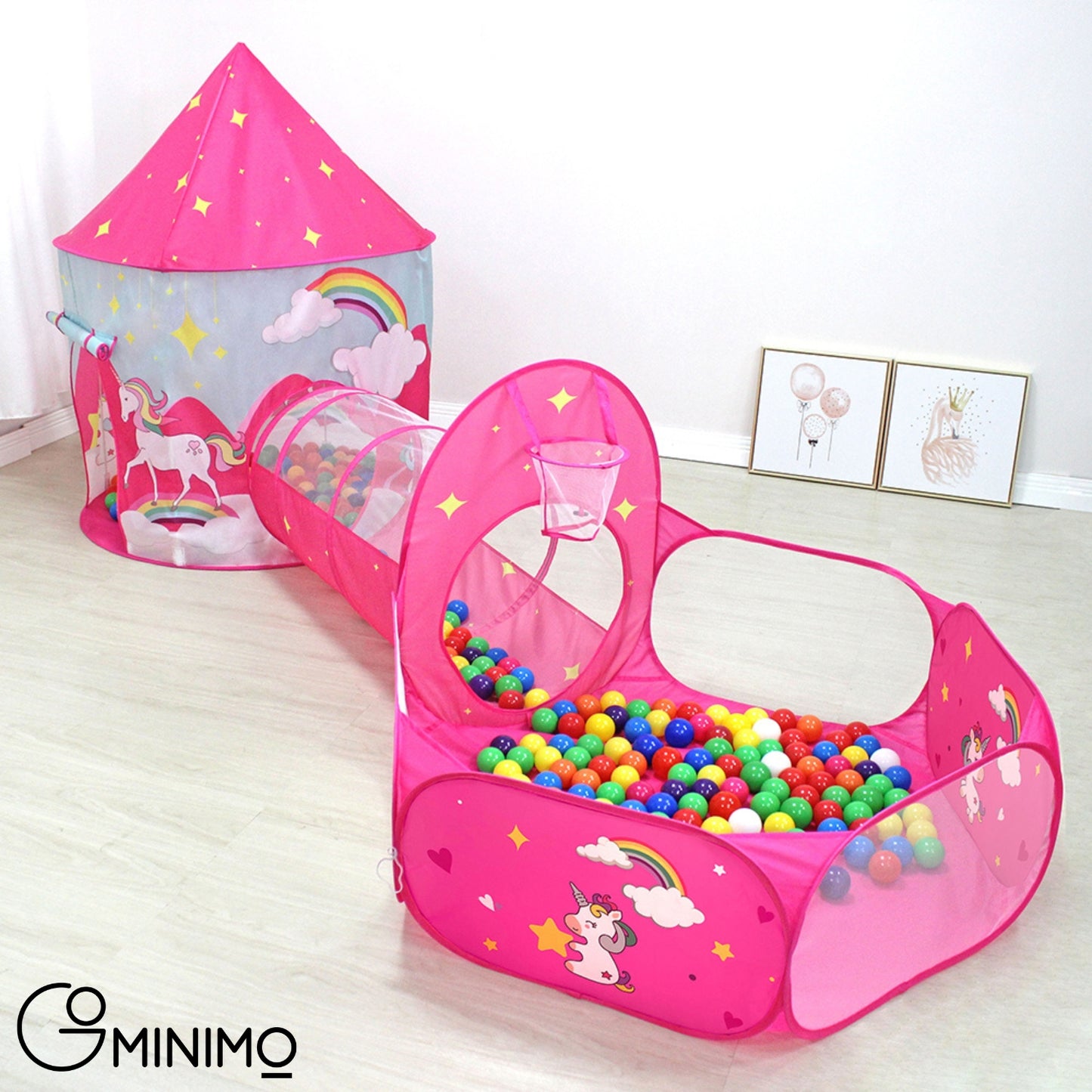 GOMINIMO 3 in 1 Unicorn Style Kids Play Tent (Pink) GO-KT-112-LK