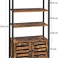 VASAGLE Bookcase Floor Standing Storage Cabinet and Cupboard with 2 Louvred Doors and 3 Shelves Bookshelf Rustic Brown