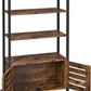 VASAGLE Bookcase Floor Standing Storage Cabinet and Cupboard with 2 Louvred Doors and 3 Shelves Bookshelf Rustic Brown