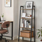 VASAGLE Ladder Shelf 4-Tier Industrial Storage Rack for Living Room Rustic Brown and Black