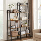 VASAGLE Ladder Shelf 4-Tier Industrial Storage Rack for Living Room Rustic Brown and Black