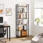 VASAGLE 6-Tier Bookcase Storage Shelf Industrial Design Vintage Brown Black