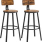 VASAGLE Tall Bar Stools Set of 2 Bar Chairs Vintage Brown