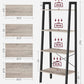 VASAGLE Ladder Shelf 4-Tier Greige and Black LLS44MBV2