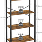 VASAGLE 4-Tier Bookshelf Storage Rack with Steel Frame for Living Room Office Study Hallway Industrial Style Rustic Brown and Black