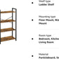 VASAGLE 4-Tier Bookshelf Storage Rack with Steel Frame for Living Room Office Study Hallway Industrial Style Rustic Brown and Black