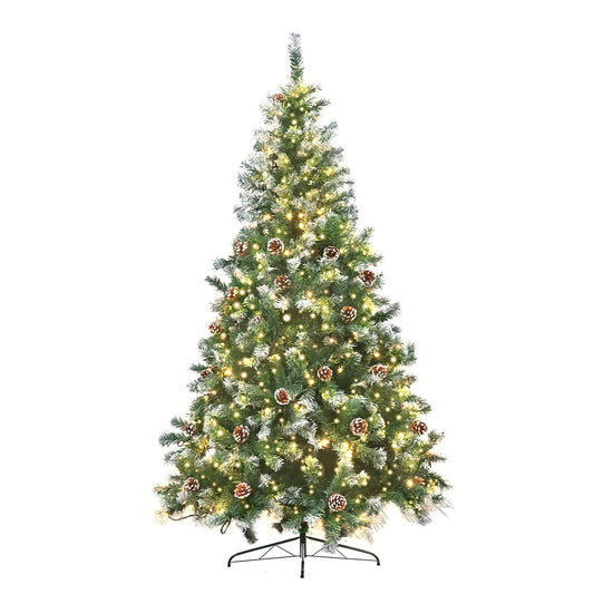 Christabelle 2.7m Pre Lit LED Christmas Tree Decor with Pine Cones Xmas Decorations