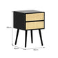 Sarantino Ivan Bedside Table Night Stand - Black/natural