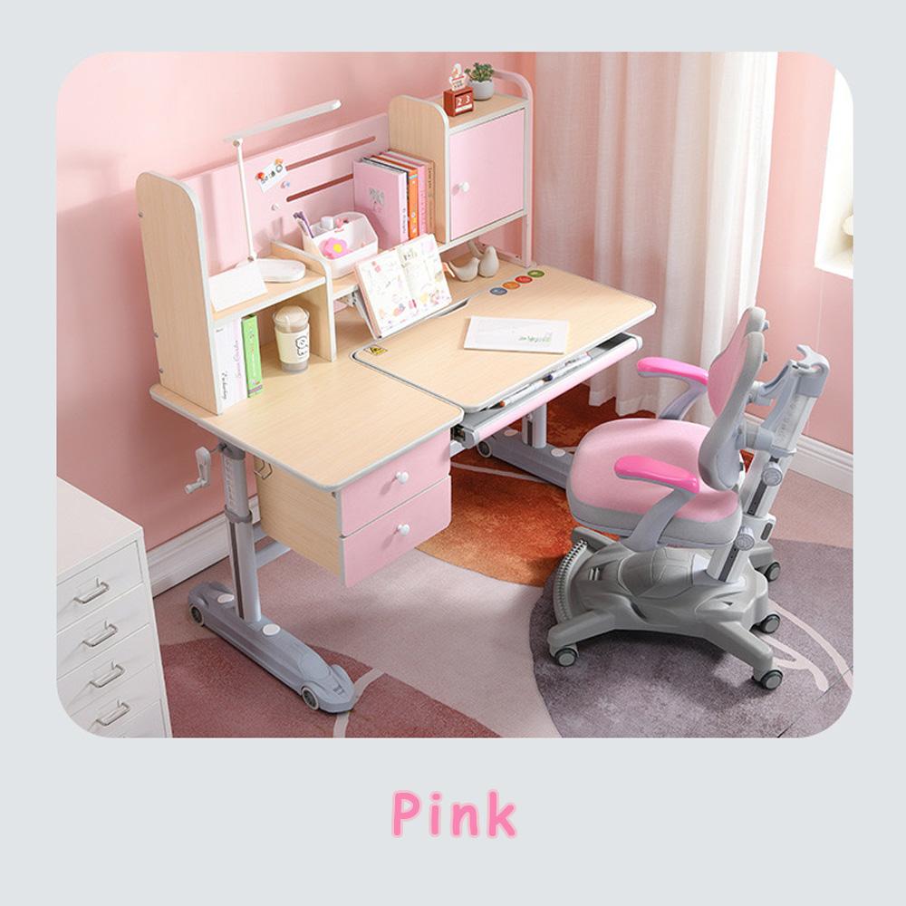 Height Adjustable Children Kids Ergonomic Study Desk Chair Set 120cm Pink AU