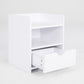 Bedside Table Side Storage Cabinet Nightstand Bedroom 1 Drawer 2 Shelf LARK WHITE