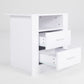 2X Bedside Table Side Storage Cabinet Nightstand Bedroom 2 Drawer 1 Shelf ZURI WHITE