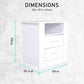 2X Bedside Table Side Storage Cabinet Nightstand Bedroom 2 Drawer 1 Shelf ZURI WHITE