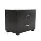 Bedside Table Side Storage Cabinet Nightstand Bedroom 2 Drawer Legs ETTA BLACK