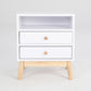 Bedside Table Side Storage Cabinet Nightstand Bedroom 2 Drawer ANYA - WHITE