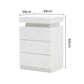 Bedside Table 3 Drawers RGB LED Bedroom Cabinet Nightstand Gloss GLORY WHITE