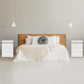 Bedside Table 3 Drawers RGB LED Bedroom Cabinet Nightstand Gloss GLORY WHITE